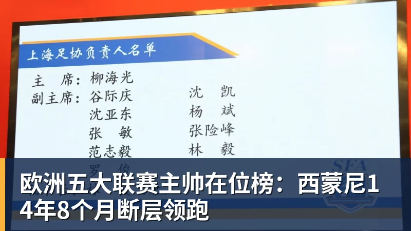 星空体育中国欧洲五大联赛主帅在位榜：西蒙尼14年8个月断层领跑